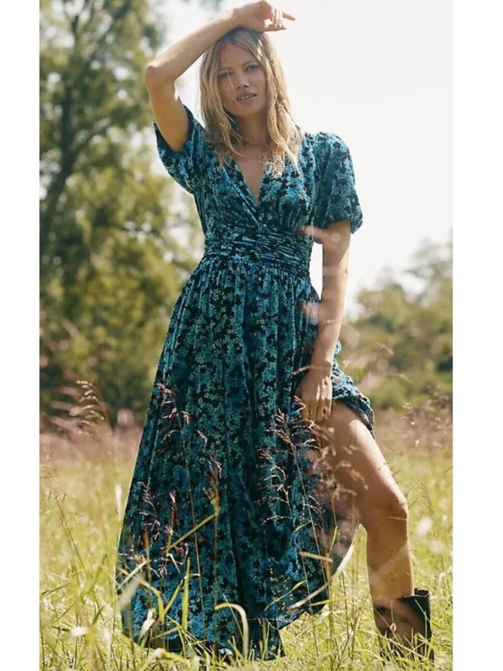 Anthropologiel Katerina Velvet Maxi Dress